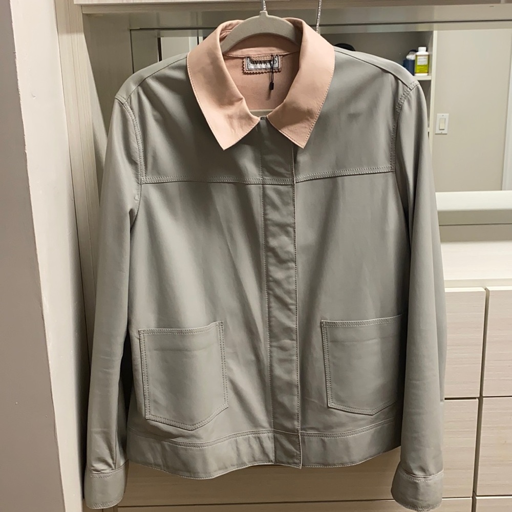 Light Gray Leather Jacket - image 1